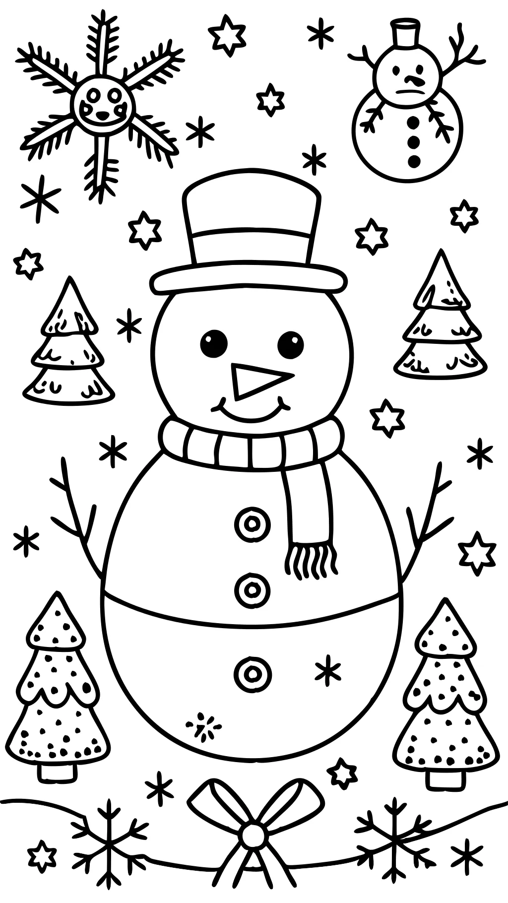 printable coloring pages snowman